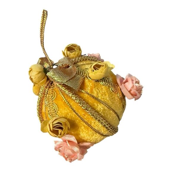 1967 Mr. Christmas Vintage Ornament Gold Velvet Christmas Bell Floral - Picture 6 of 12